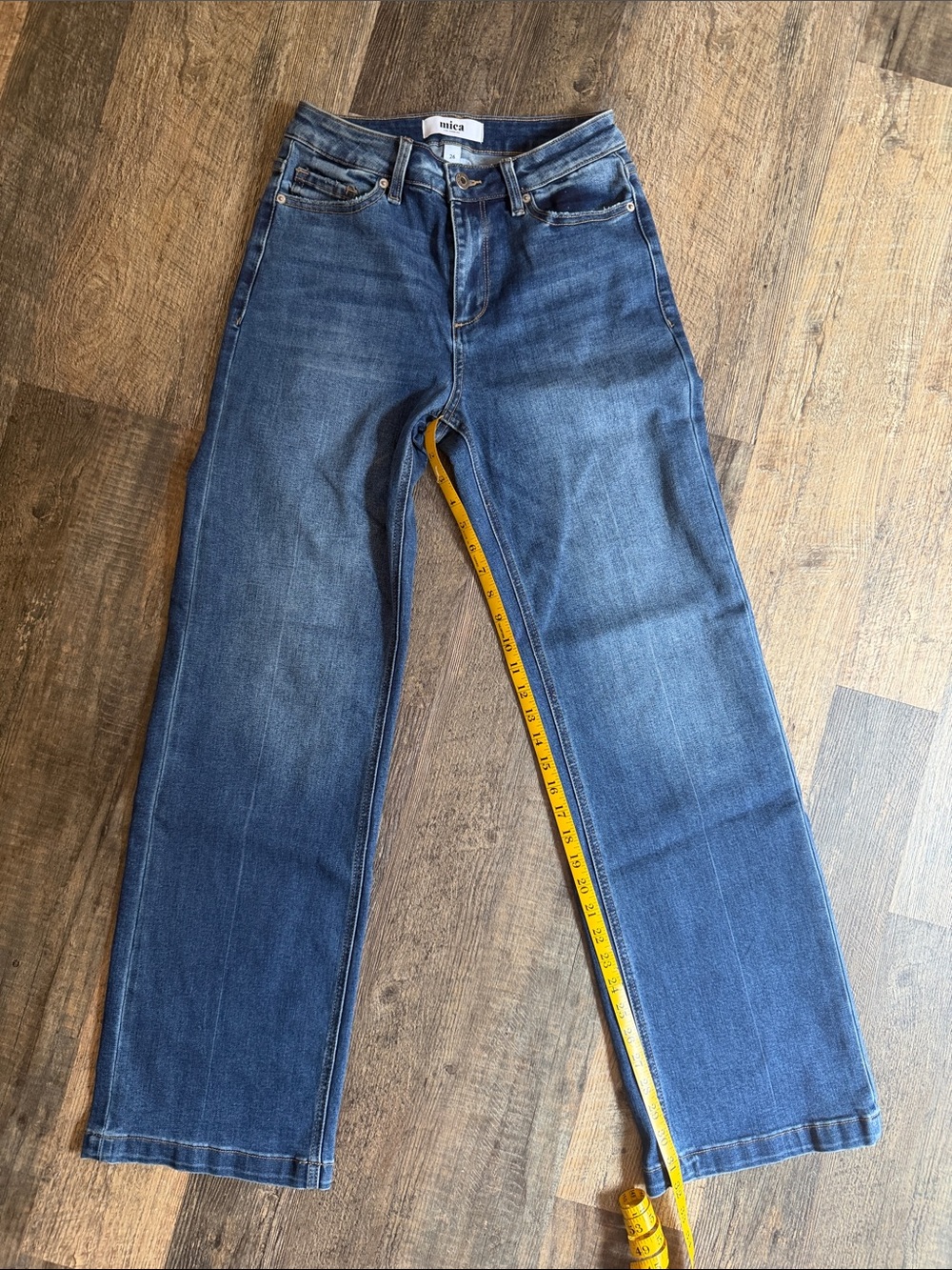 Mica High-Rise Straight Leg Jeans in Medium Blue 3/26